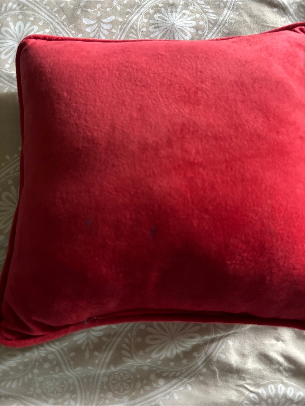 Mini Bless Your Heart Cross-Stitch Accent Pillow - Pink & Cream - Picture 2 of 4